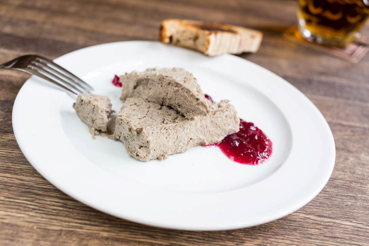 Wild boar pate with cranberry sauce